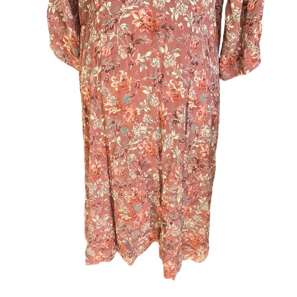 April Cornell Floral Print Wrap Front Chiffon Midi Dress - XL - Picture 8 of 13